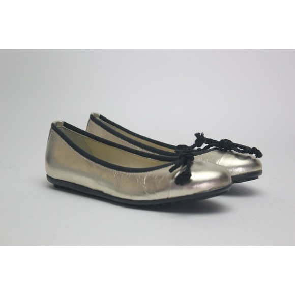 Vivi G Womens Metallic Gold Leather Ballet Flats Shoes Size EU 36 Made in Italy - Picture 1 of 8